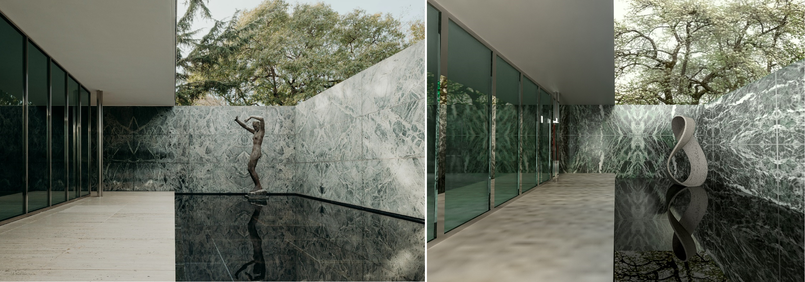 Barcelona Pavilion Comparison Photo